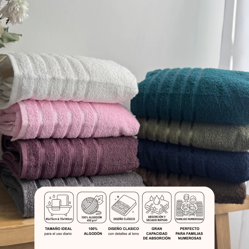 Set Toallas Comfort x3 - Vista completa